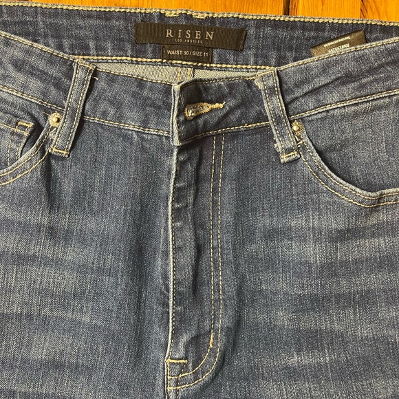 Risen Women's Dark Blue High-Rise Flare Jeans - Picture 2 of 4